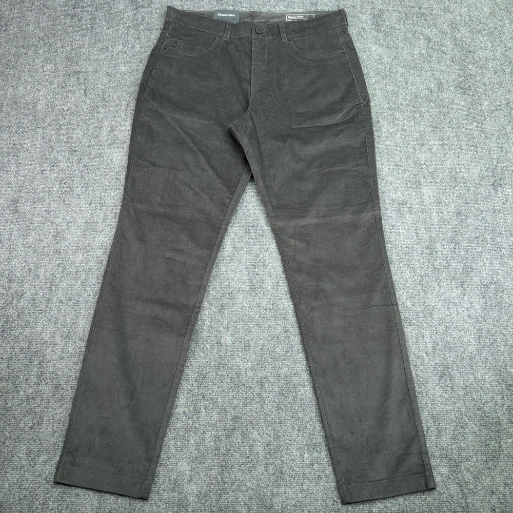 Mizzen Main Pants Mens 33x32 (Fits 36x32) Grey Leroy Slim Corduroy Stretch NEW
